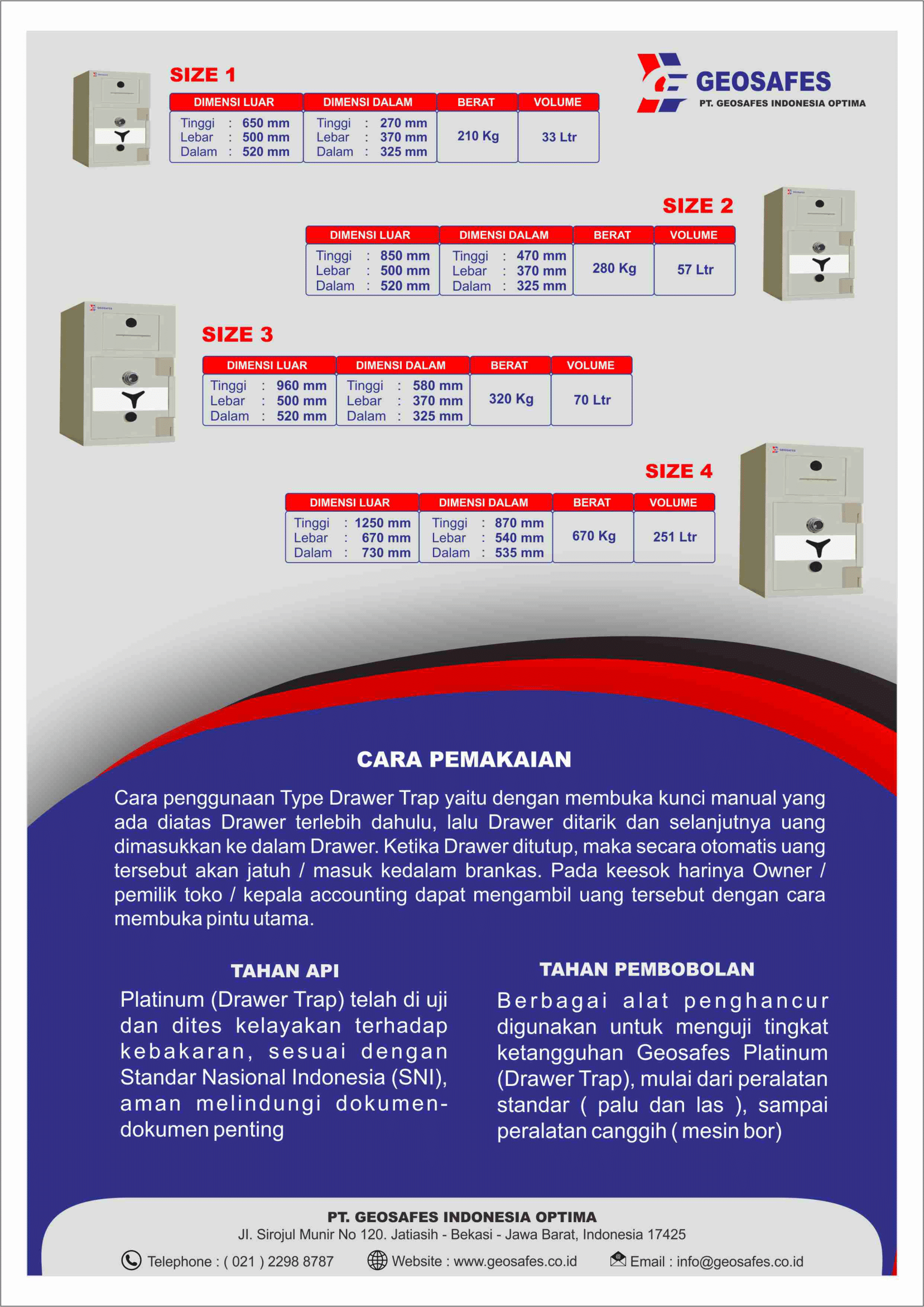 Drawer Trap Series Specifications